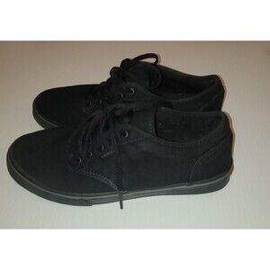 Vans Black Canvas Sneakers Shoes  Womens Size 6 TC9R